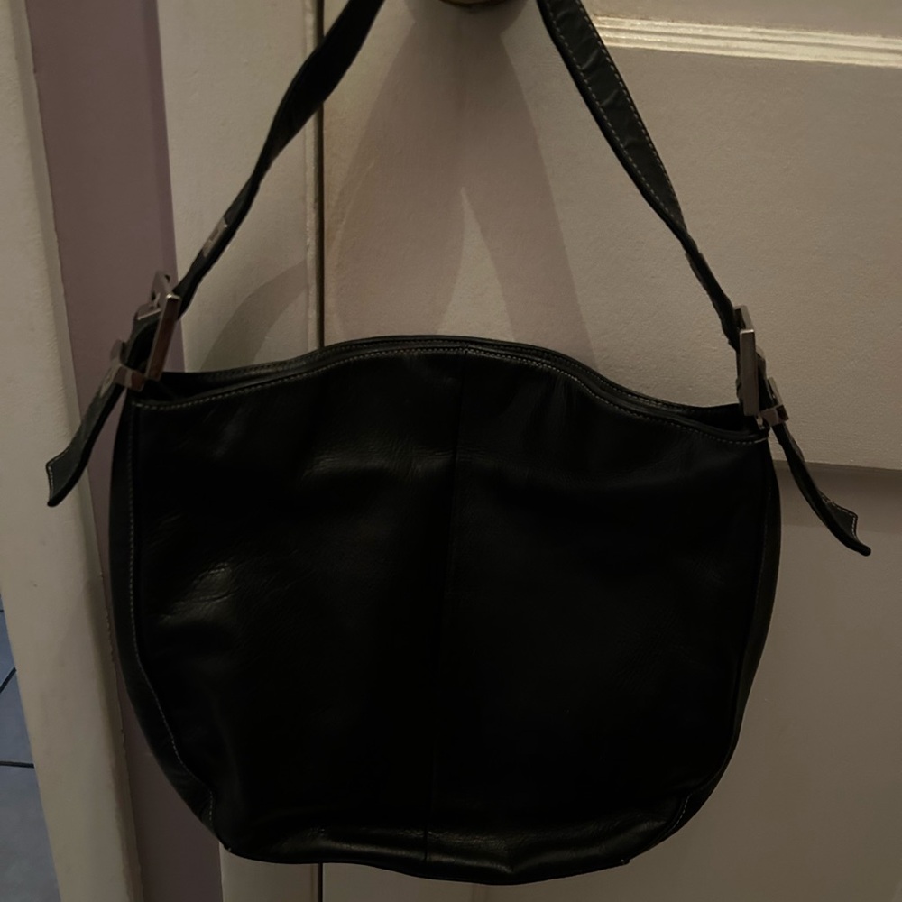 Black leather Perlina Shoulder bag